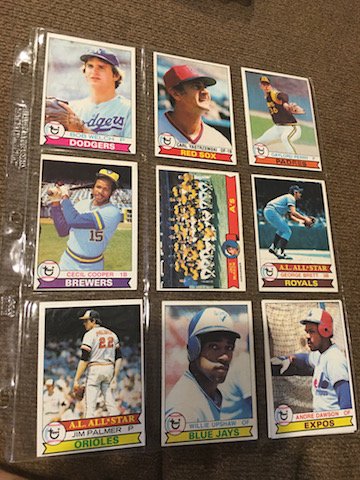 1979 Topps Baseball Card Lot of 9 Cards with George: 1979 Topps Baseball Card Lot of 9 Cards with George Brett Carl yaz Jim Palmer and More