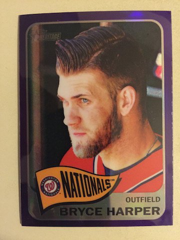 Bryce Harper 2014 Topps Heritage Purple Refractor (1 of 1)