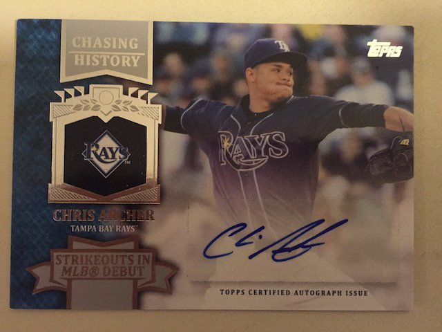 Chris Archer 2013 Topps Autograph Relic Insert Card (1 of 1)