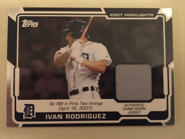 Ivan Pudge Rodriguez 2008 Topps Jersey Relic Card (1 of 1)