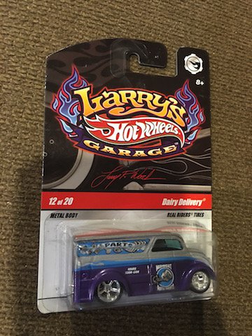 Hot Wheels DAIRY DELIVERY Silver & Purple w/RR LARRY'S: Hot Wheels DAIRY DELIVERY Silver & Purple w/RR LARRY'S GARAGE