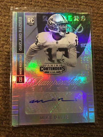 2014 Panini Contenders Mike Davis Raiders Championship: 2014 Panini Contenders Mike Davis Raiders Championship Ticket Auto #/99