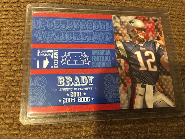 2007 Topps TX Exclusive Postseason Ticket TOM BRADY: 2007 Topps TX Exclusive Postseason Ticket TOM BRADY /499 PATRIOTS