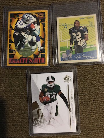 Emmitt Smith 2 card lot and Leâ€™veon Bell SP Authentic: Emmitt Smith 2 card lot and Leâ€™veon Bell SP Authentic RC