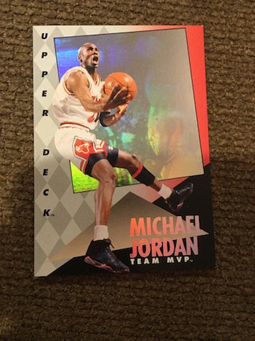 1992-93 Upper Deck Team MVP Hologram #4 Insert Michael: 1992-93 Upper Deck Team MVP Hologram #4 Insert Michael Jordan