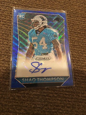SHAQ THOMPSON 2015 PANINI PRIZM PANTHERS ROOKIE PRIZM: SHAQ THOMPSON 2015 PANINI PRIZM PANTHERS ROOKIE PRIZM AUTO /125