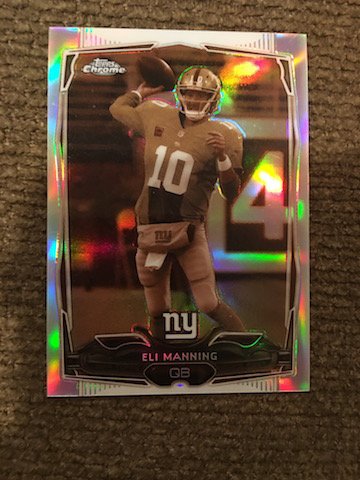 Eli Manning 2014 Topps Chrome Refractor /75: Eli Manning 2014 Topps Chrome Refractor /75