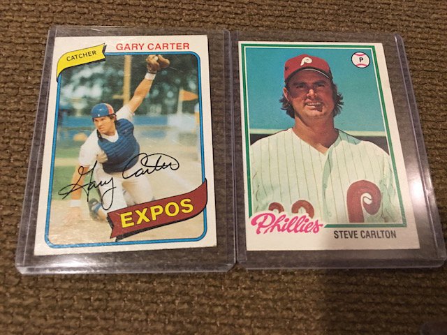 Gary Carter 1977 topps and Steve Carlton 1978 Topps Lot: Gary Carter 1977 topps and Steve Carlton 1978 Topps Lot