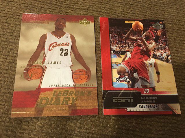 2003-04 Upper Deck LeBron James LeBron's Diary Rookie: 2003-04 Upper Deck LeBron James LeBron's Diary Rookie RC #LJ8 and a 2005 UD Lebron Card