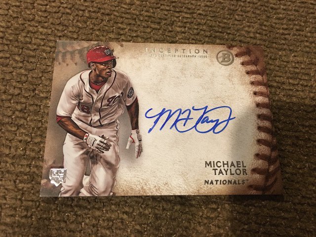 MICHAEL TAYLOR 2015 Bowman Inception Rookie AUTO #RA-MT: MICHAEL TAYLOR 2015 Bowman Inception Rookie AUTO #RA-MT RC Nationals