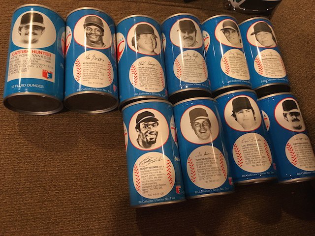 Lot of 10 Vintage RC Cola Baseball Canc Griffey Catfish (1 of 2)