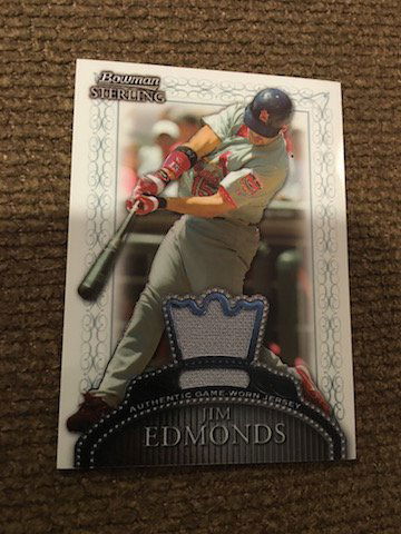 Jim Edmonds Bowman Sterling 2005 authentic jersey card (1 of 2)