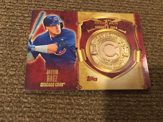 JAVIER BAEZ 2015 TOPPS COMMEMORATIVE FIRST HOME RUN (1 of 2)