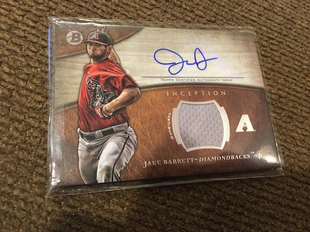 2014 Bowman Inception Jake Barrett Rookie Jersey Auto (1 of 2)