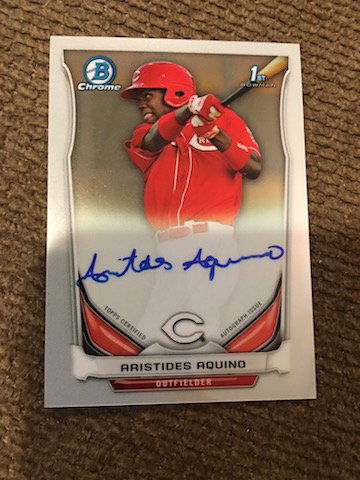 2014 Bowman Chrome Aristides Aquino Auto #BCAP-AA (1 of 2)