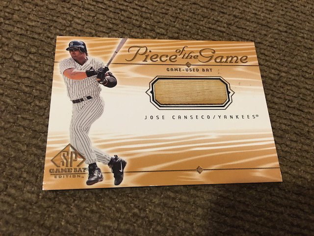 2001 SP Piece of the Game Used Bat Jose Canseco: 2001 SP Piece of the Game Used Bat Jose Canseco
