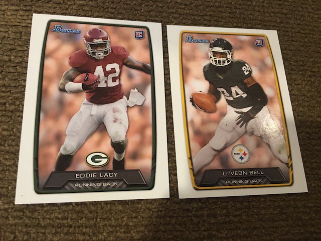 Eddie Lacy Leâ€™veon Bell Bowman RC Lot: Eddie Lacy Leâ€™veon Bell Bowman RC Lot