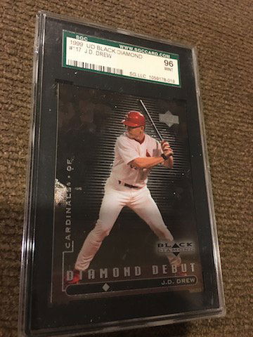jd drew 1999 UD Black diamond debut RC Graded SGC 96 (1 of 1)