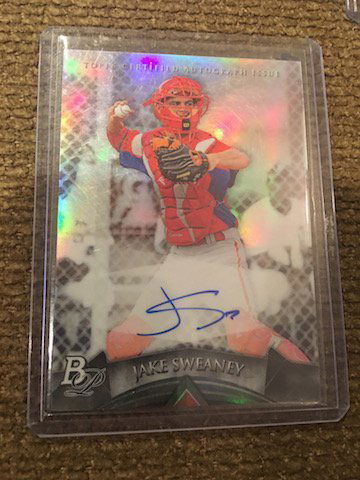 JAKE SWEANEY 2014 Bowman Platinum Refractor AUTO #AP-JS (1 of 2)