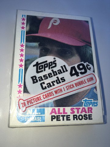 1984 Topps Unopened Cello Pack with Pete Rose On Top (1 of 2)