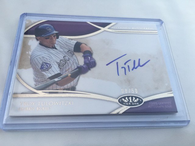 Troy Tulowitzki 2014 Tier One Auto # to 50 (1 of 2)
