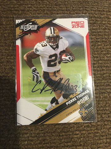 Pierre Thomas 2009 Score Red Zone Auto SP Numbered to (1 of 2)