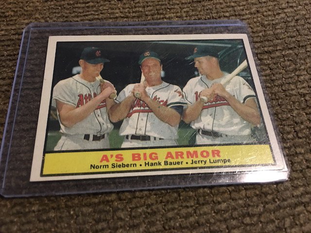 1961 TOPPS BASEBALL #119 A'S BIG ARMOR EXCELLENT: 1961 TOPPS BASEBALL #119 A'S BIG ARMOR EXCELLENT ATHLETICS