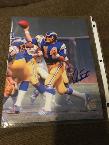 Dan Fouts 8x10 Autograph Photo: Dan Fouts 8x10 Autograph Photo