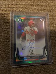 Oscar Taveras 2014 Bowman Chrome Bubble Refractor Auto (1 of 2)