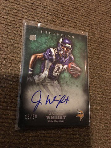 2012 Topps Inception #122 Jarius Wright RC Auto SP (1 of 2)
