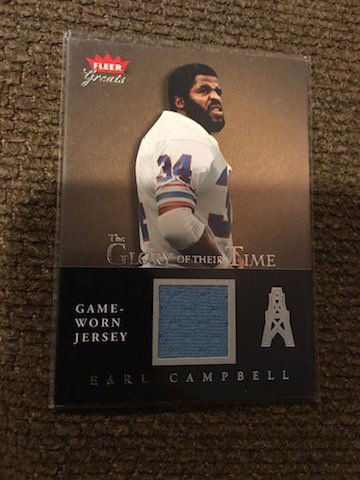2004 Fleer Greats Earl Campbell Oilers Jersey HOF /300 (1 of 2)