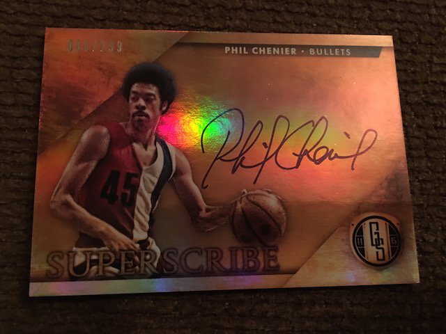 Phil Chenier on card autograph Gold Standard Basketball: Phil Chenier on card autograph Gold Standard Basketball 2014/15 Bullets