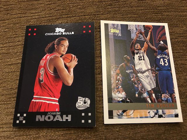 Tim Duncan 1997-98 Topps RC and Joakim Noah 2007-08 (1 of 2)