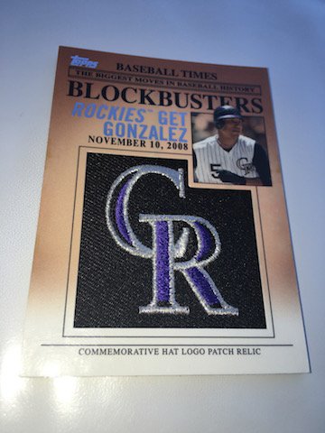 Carlos Gonzalez 2012 Topps Blockbusters Hat Logo Patch (1 of 2)