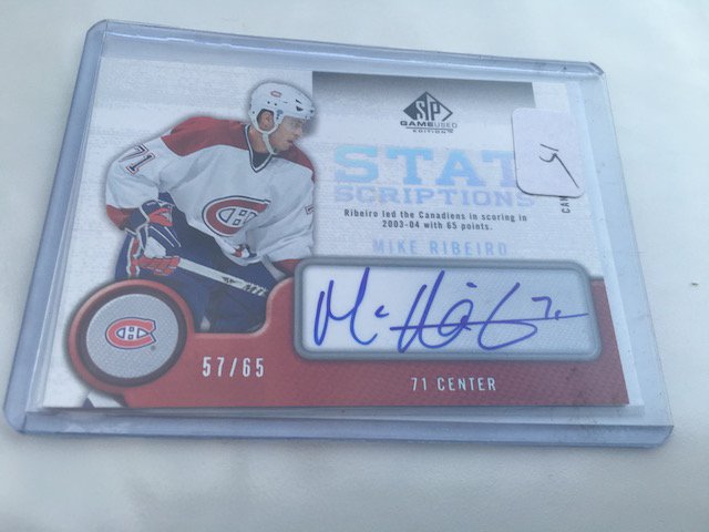 Mike Ribeiro 2005-06 SP Game Used Auto Stat Scriptions (1 of 2)