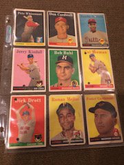 1958 Topps lot of 9 Vintage baseball cards. Some in (1 of 5)