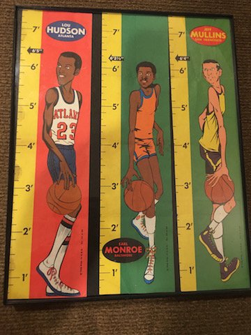 1969 Topps Rulers #20 Earl Monroe Baltimore Bullets Lou: 1969 Topps Rulers #20 Earl Monroe Baltimore Bullets Lou Hudson and Jef Mullins Framed Nice