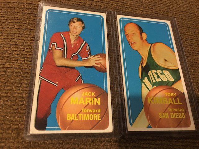 1970-71 Topps #36 Jack Marin VG SP and #32 TOBY KIMBALL: 1970-71 Topps #36 Jack Marin VG SP and #32 TOBY KIMBALL SAN DIEGO ROCKETS NICE (SP)