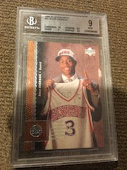 1996-97 Upper Deck Allen Iverson RC Graded BGS 9 (1 of 2)
