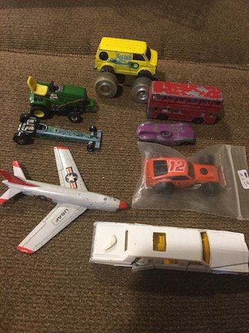Vintage Lot of Die cast cars and Plane, Tractor, Limo.: Vintage Lot of Die cast cars and Plane, Tractor, Limo. Drag Car Lesney cars Tootsie toy Nice Lot