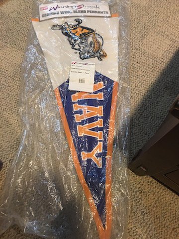 Winning Streak Navy Large Wool Pennant - NEW - Still in: Winning Streak Navy Large Wool Pennant - NEW - Still in wrap with tags