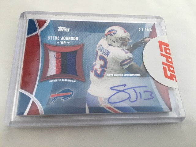 Steve Johnson 2013 Topps 4 Color Patch Auto # to 50 (1 of 2)