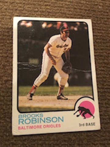 Brooks Robinson 1973 #90 Crease: Brooks Robinson 1973 #90 w Crease