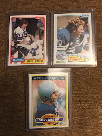 Steve Largent 1980 1981 and 1982 Topps 3 Card Lot (1 of 2)