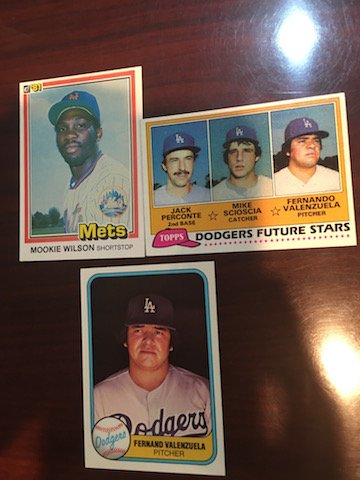 Fernand Valenzuela 2 Card RC Lot and Mookie Wilson RC (1 of 2)