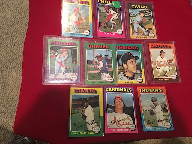 1975 Topps 10 Card Lot Dusty Baker, Ted Simmons and (1 of 5)