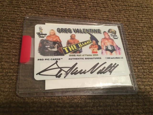 Greg the Hammer Valentine Autograph Card w photo proof: Greg the Hammer Valentine Autograph Card w photo proof
