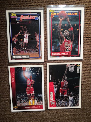 Michael Jordan 4 Card Basketball Lot: Michael Jordan 4 Card Basketball Lot