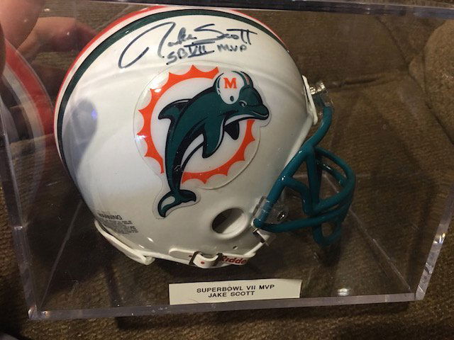Jake Scott signed Miami Dolphins Mini-helmet - SB VII (1 of 3)