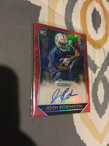 Josh Robinson 2015 Prizm Red Auto RC numbered to 299 (1 of 2)